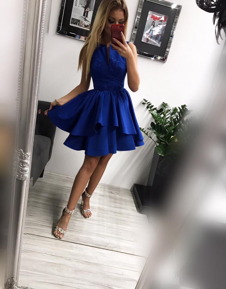 Krátke spoločenské šaty ,modré