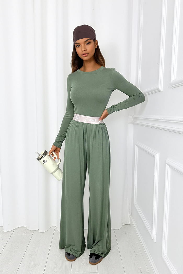 Dámsky 2-dielny olivový komplet