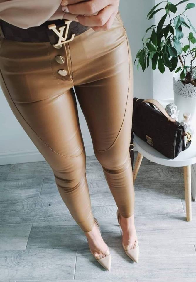 E-shop Štýlové dámske nohavice,kožene