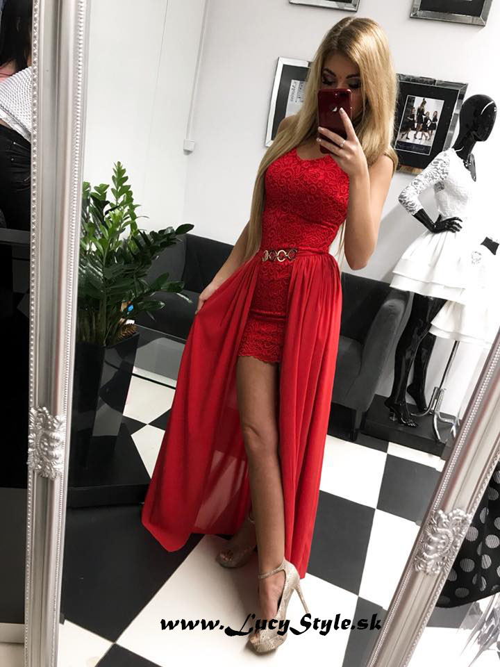 Dámske spoločenské červené šaty