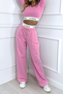 Dámsky ružový komplet COMO top + nohavice